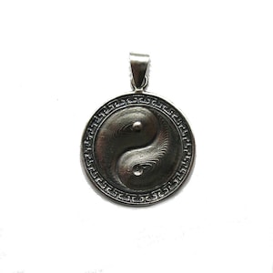 PE001331 Genuine sterling silver pendant solid 925 Yin Yang