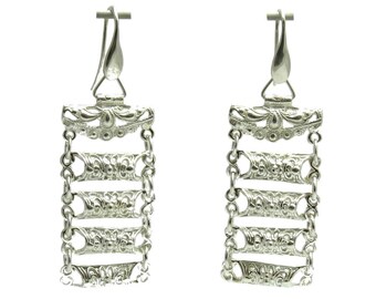 Dangling Sterling Silver Earrings Vintage Style Hallmarked 925 Nickel Free