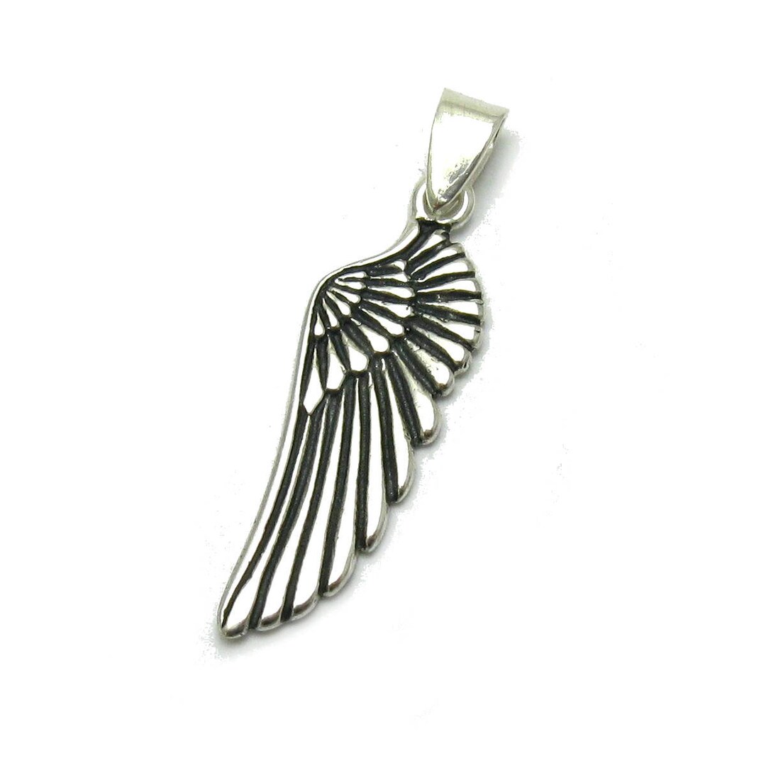 スターリングシルバーペンダント、925刻印入り、エンジェルウィング