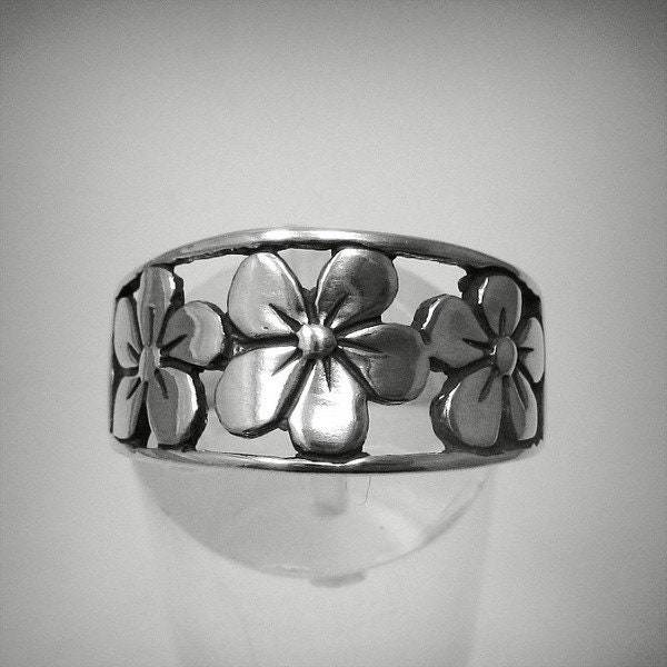 R001246 STERLING SILVER Ring Solid 925 Flower