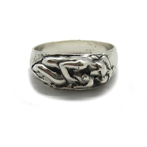 R001826 Anello in argento sterling massiccio autentico, punzonato 925, per innamorati