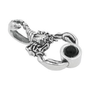 Sterling Silver Pendant Scorpion Black Onyx Solid Genuine Hallmarked 925 PE001413