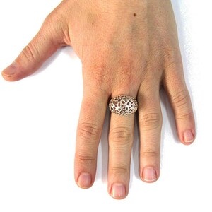 R001359 Bague Argent Massif 925 Fleur image 4