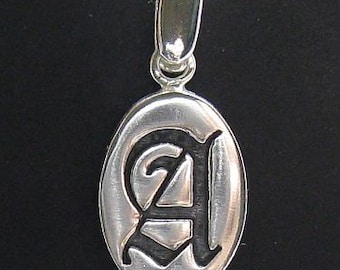 PE000690 Sterling silver pendant  solid 925 Charm letter "A"