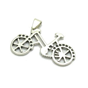 Sterling Silver Pendant Bicycle Charm Solid Genuine Hallmarked 925 Nickel Free
