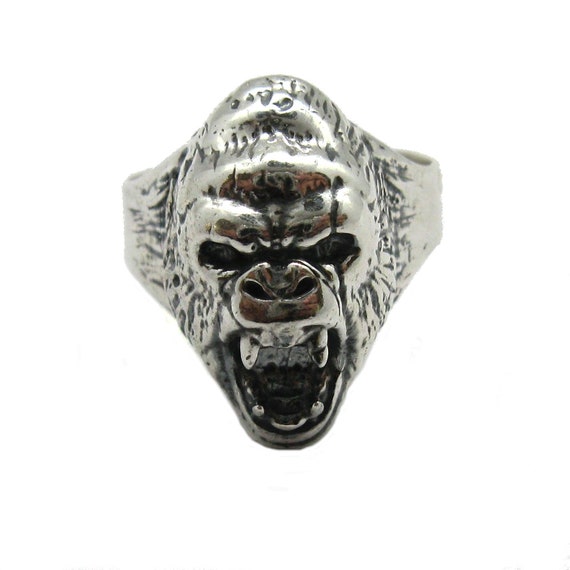 Sterling Silver Ring Gorilla Hallmarked 925 Nickel Free - Etsy
