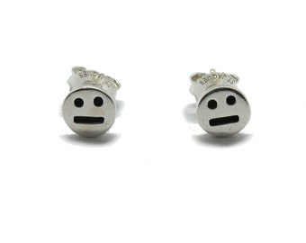 E000732 Sterling silver earrings 925 Emoticons Smile
