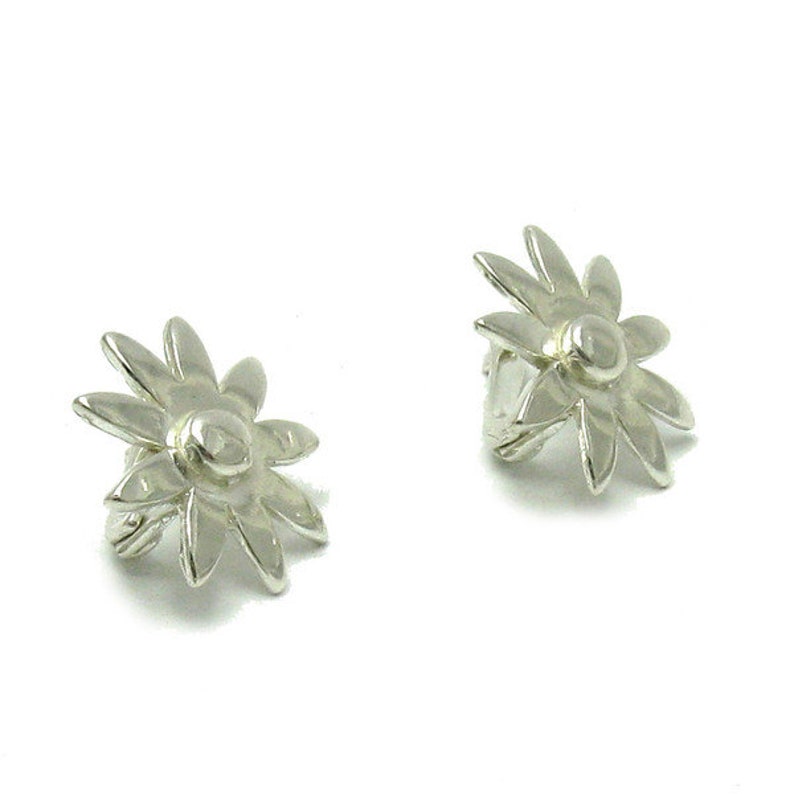 E000516 Sterling silver earrings 925 Flowers image 2