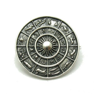 A000066 Broche Argent Massif 925 zodiaque image 1