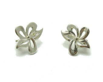 E000622 Sterling Silver Earrings Flower Solid 925 - Etsy