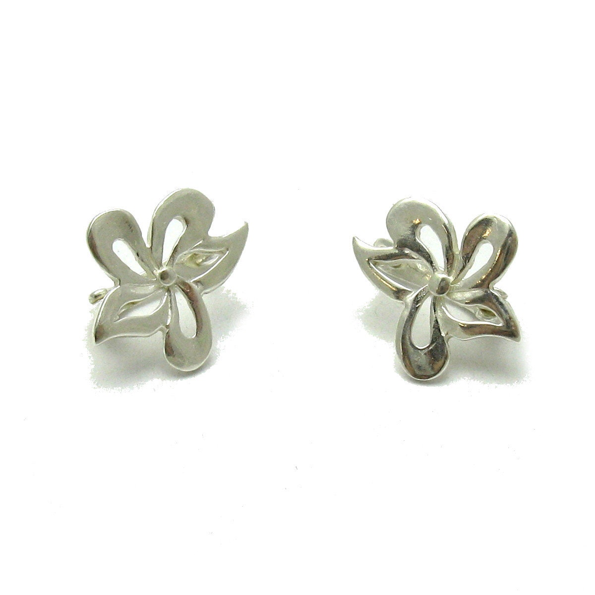 E000622 Sterling Silver Earrings Flower Solid 925 - Etsy