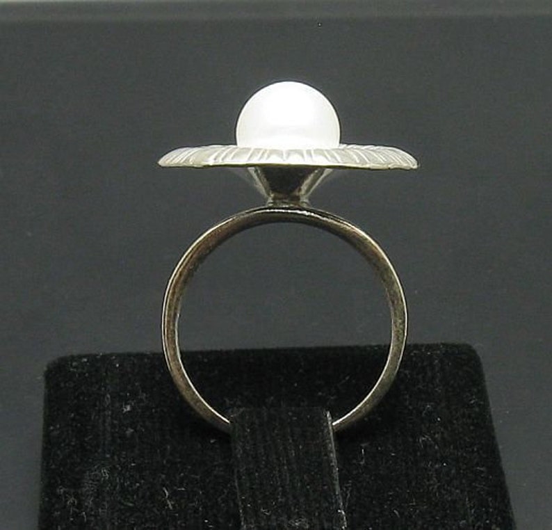 Sterling Silver Ring With 8mm Pearl Solid Genuine Stamped 925 Nickel Free image 3
