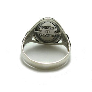 Religiös ring i sterlingsilver, ortodoxt kors, stämplat 925, nickelfri bild 3
