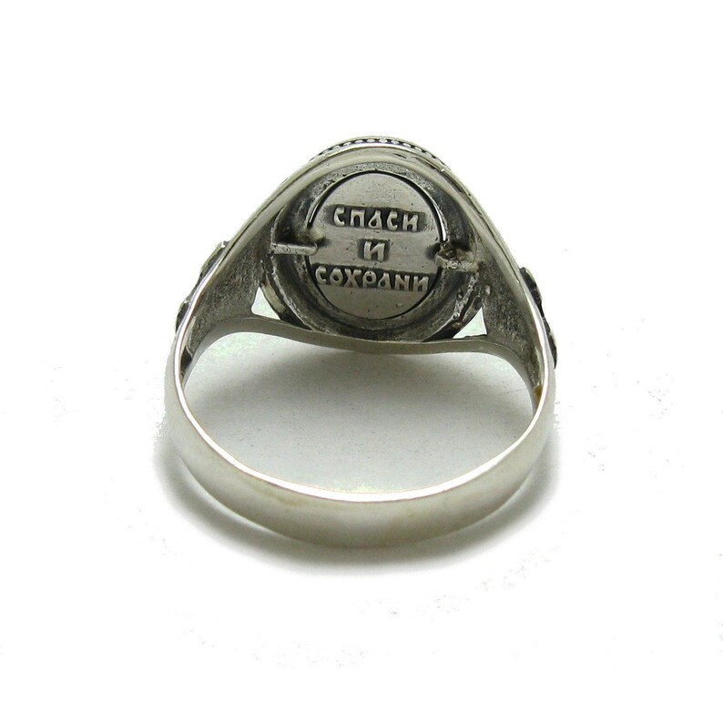 Religiös ring i sterlingsilver, ortodoxt kors, stämplat 925, nickelfri bild 3