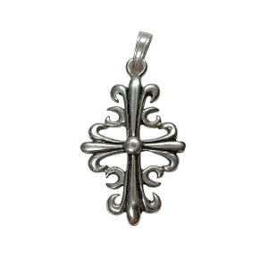 Sterling silver pendant plain Cross Solid Genuine Hallmarked 925 image 1