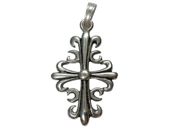 Pendentif en argent sterling uni croix massif véritable poinçonné 925