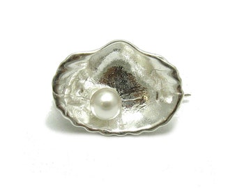 A000136 Broche Argent  925 Coquille avec perles