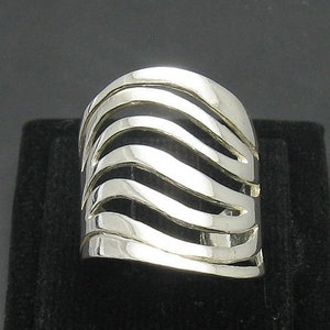R000915 STERLING SILVER Ring Solid 925 Wave image 1