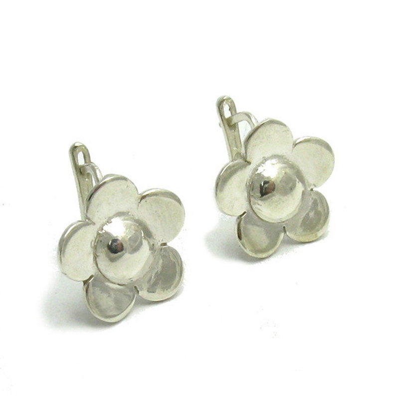 E000526 Sterling silver earrings Flowers 925 image 2
