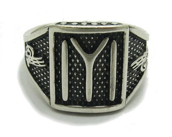 R001720 Silber ring 925 altes bulgarisches symbol