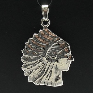 PE000435 Sterling Silber Anhänger 925 Massiv indischer Kopf