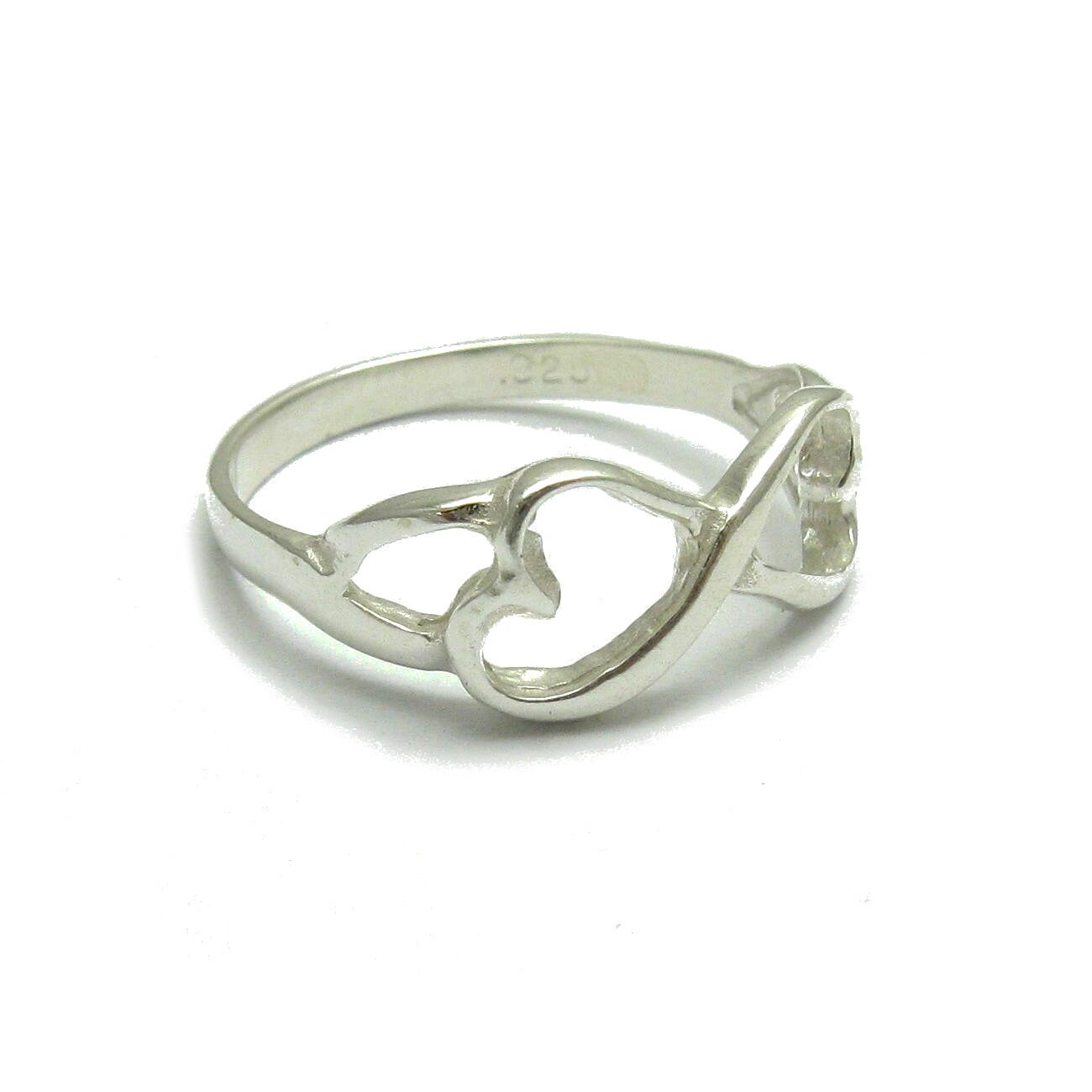 Sterling Silver Ring Two Hearts Infinity Hallmarked 925
