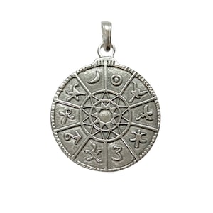 Big Sterling Silver Pendant Zodiac Hallmarked 925 Nickel Free