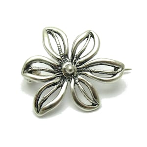 A000067 Broche Argent Massif 925 fleur image 1