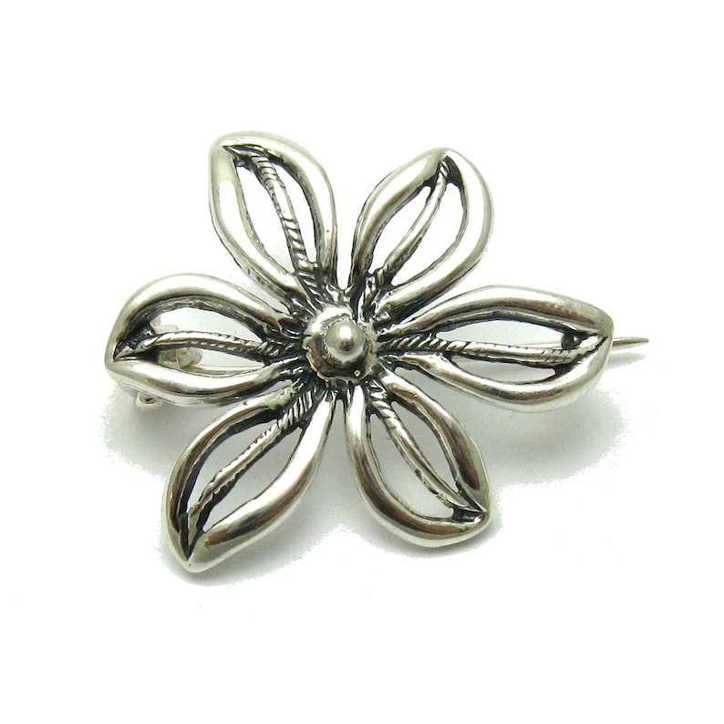 A000067 Broche Argent Massif 925 fleur image 1