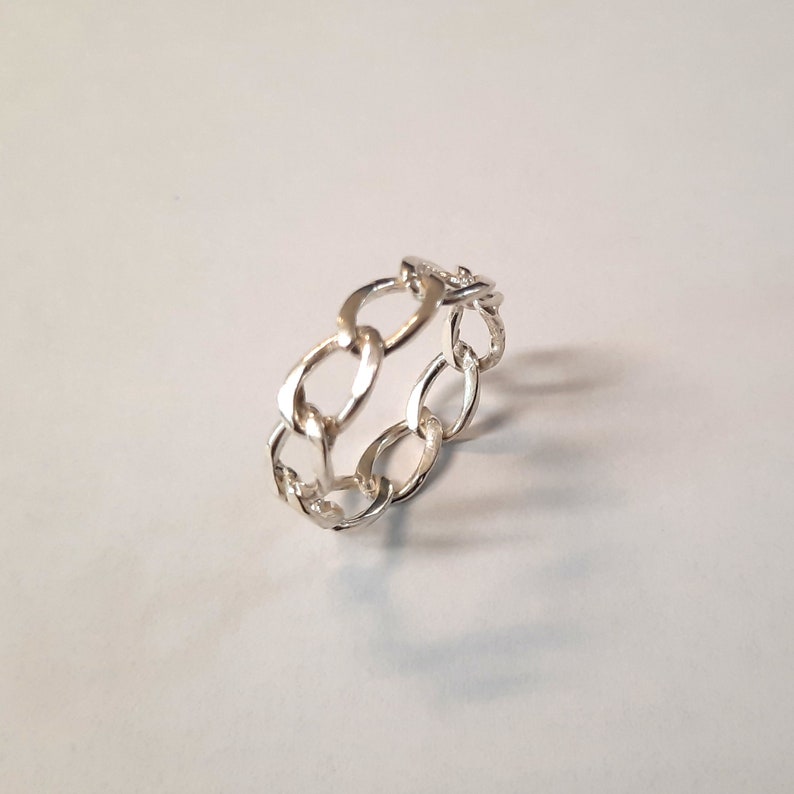 Sterling Silver Ring Chain Band Solid Genuine Stamped 925 Etsy