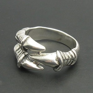 Sterling Silver Biker Ring Claws Solid Genuine Stamped 925