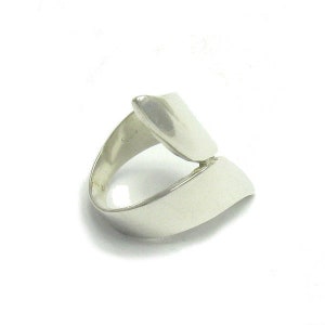 R001418 Long Sterling Silver Ring Solid 925 image 4