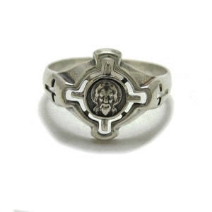 R001785 Sterling ilver men ring solid 925 Jesus
