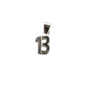 Sterling silver pendant charm hallmarked 925 Number 13