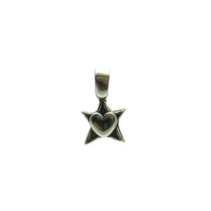 Small sterling silver pendant hallmarked 925 Heart star