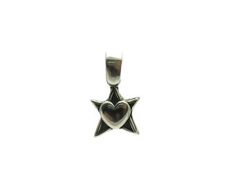 PE000952 Sterling silver pendant  925 Heart star