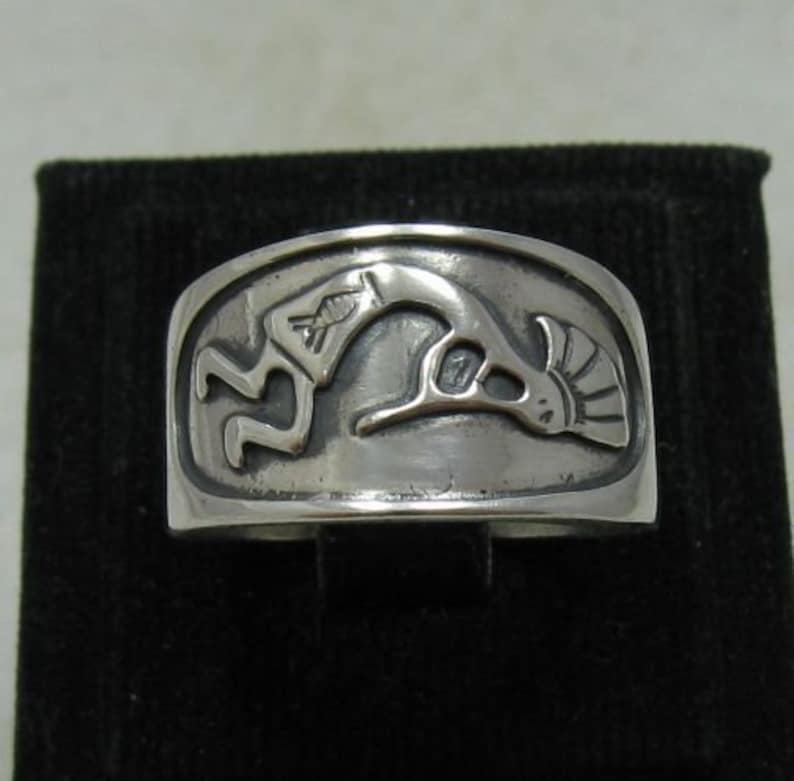 R001074 Bague Argent Massif 925 Kokopelli image 1