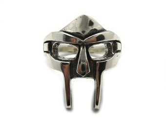 Sterling silver biker ring solid 925 Mask R001939