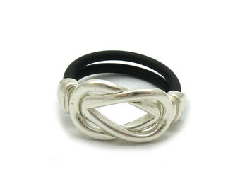 R000197 Sterling silver Ring with rubber Solid925