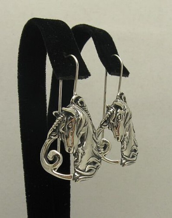 Unique - Orecchini da donna in argento sterling 925 con ornamento orientale, orecchini lunghi, 38mm x 8mm, Argento sterling 925, punzonato e senza nichel