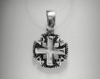 Sterling silver pendant Jerusalem cross stamped 925 nickel free