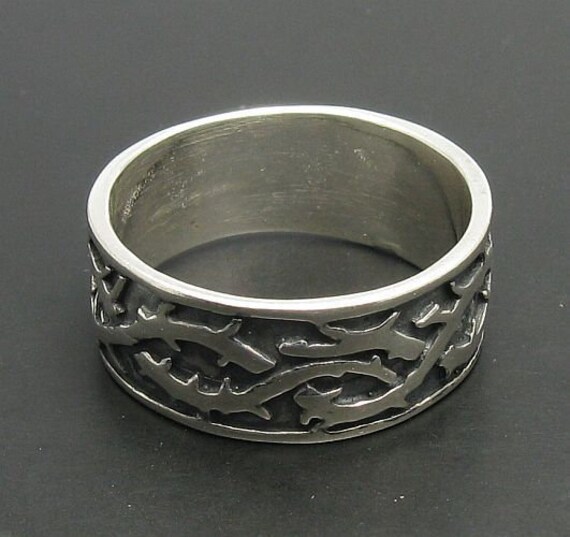 Genuine Sterling Silver Ring Solid 925 Barbed Wire Band