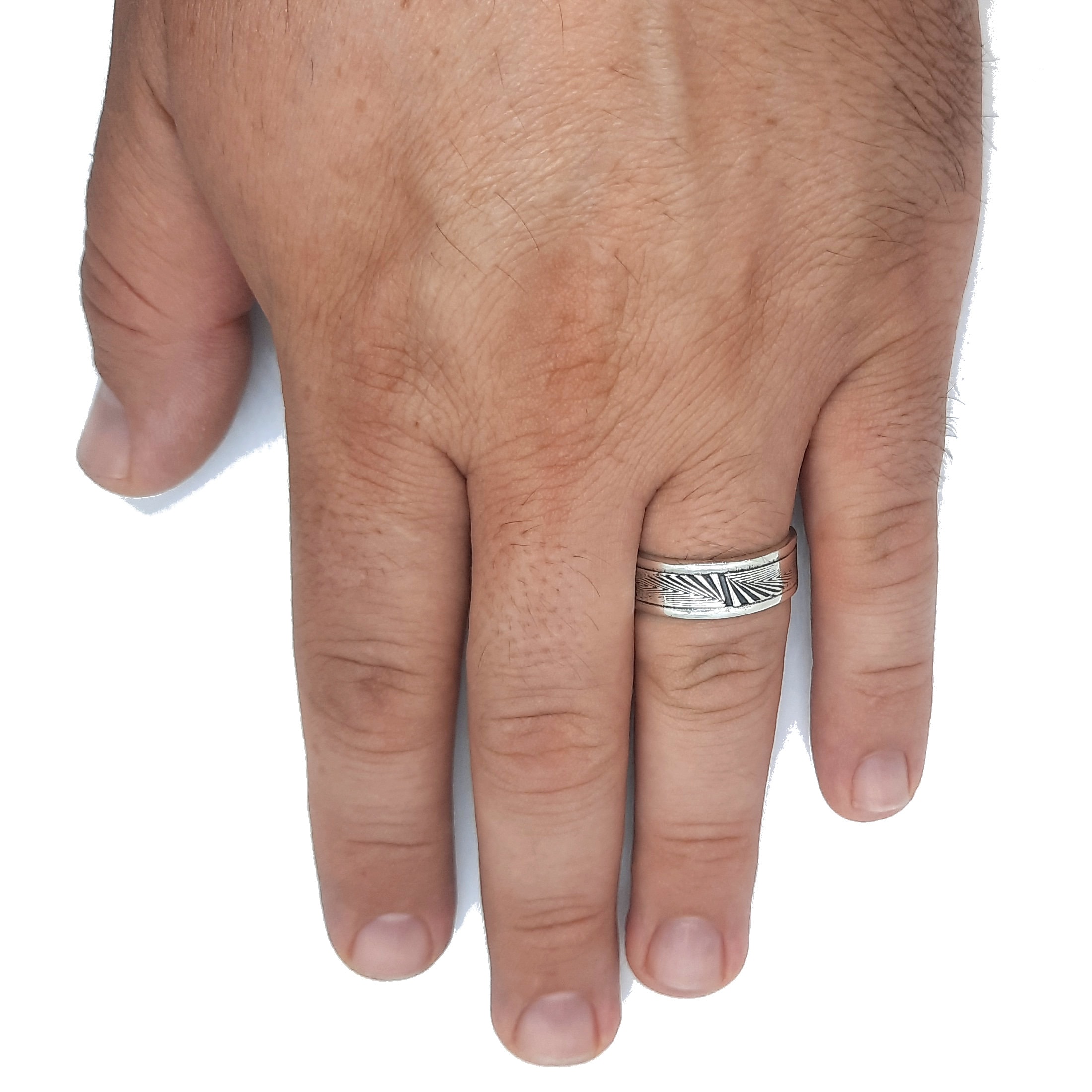 【20/80】 STERLING SILVER ID RING 8mm Sterling Silver Ring 8mm Band Genuine Solid Hallmarked 925
