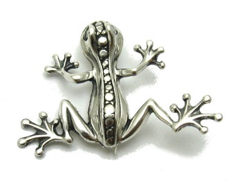 A000102 Sterling Silver Brooch 925 Frog