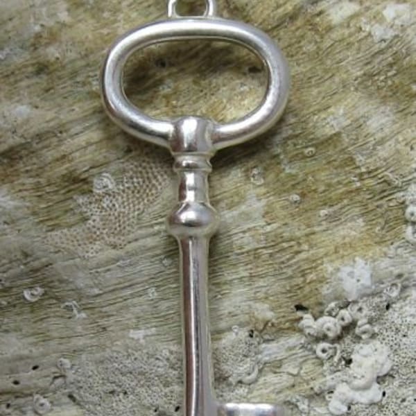 Clé de pendentif en argent massif 925 Sterling élégant PE000761 neuf