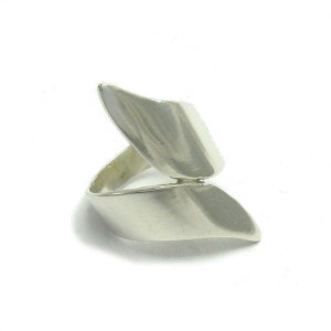 R001418 Long Sterling Silver Ring Solid 925 image 2