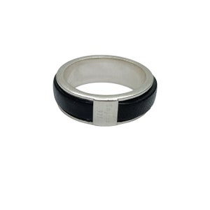 Ringschiene aus Sterlingsilber mit Naturlederband 8mm breit gepunzt 925 Bild 3