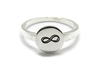 Genuine sterling silver ring solid 925 Infinity symbol R001917