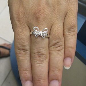 R000912 Sterling Silver Ring Solid 925 Butterfly image 4