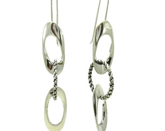 Long Stylish Sterling silver Earrings Hallmarked 925 Nickel Free